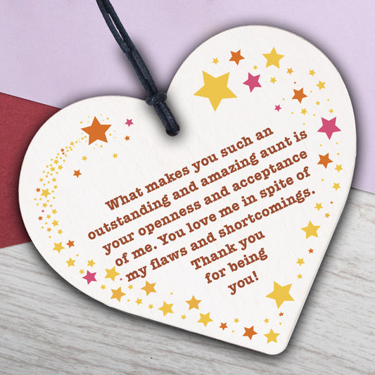 Auntie Gifts For Christmas Aunt Aunty Gifts For Birthday Wooden Heart Plaque