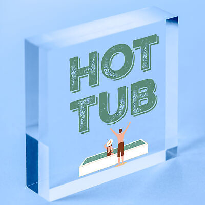 Hot Tub Sign Garden Plaque Decor Hanging Wall Door Shed Chic Sign Gifts For Her