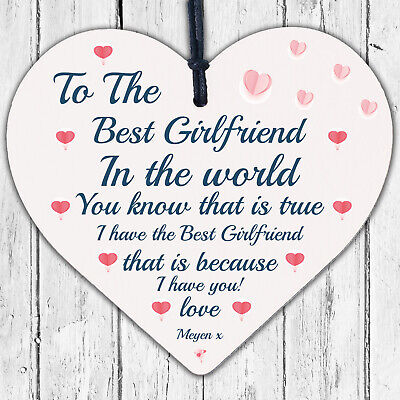 Best Girlfriend Gift Wood Heart Girlfriend Birthday Christmas Anniversary Gift