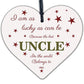 UNCLE BROTHER DAD Novelty Wooden Heart Plaque Birthday Christmas Gift For Uncle