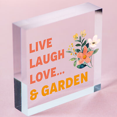 Live Love Laugh Hanging Garden Sign Novelty Plaque For Garden Shed Home Decor