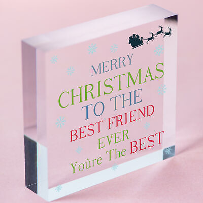 Christmas Gift For Best Friend Hanging Wood Heart Bauble Gift For Her Friendship