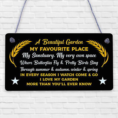 Garden Sign Poem Hanging Garden Shed Fence Summer House Sign Mum Nan Gift