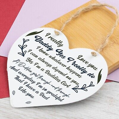 Daddies Girl Gifts Heart Birthday FATHERS DAY Gifts For Daddy Dad From Daughter