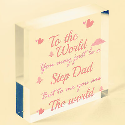 Step Dad Daddy Gifts Christmas Birthday Wooden Heart Plaque Sign Gift Keepsake