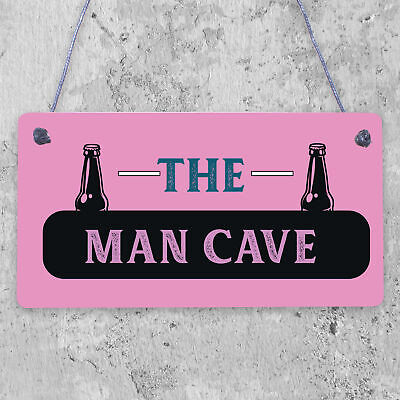 Rustic THE MAN CAVE Sign Garage Shed Plaque Funny Gift For Him Men Keepsake