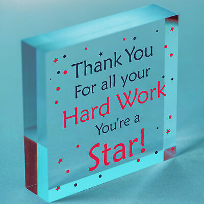 Colleague THANK YOU Gifts Wooden Heart Plaque Employee Teacher Volunteer Gifts