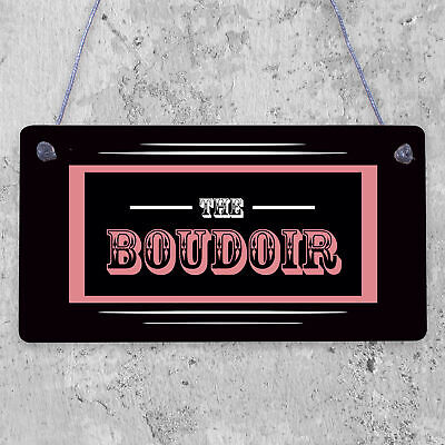 The Boudoir Vintage Shabby French Powder Room Hanging Plaque Bath/Bedroom Sign