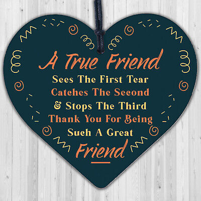 Thank You For Being A Great Friend Wooden Hanging Heart Plaque Friendship Gift