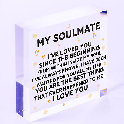 Soulmate Gifts For Him Her Plaque Anniversary Gift Wife Husband Boy Girl Friend