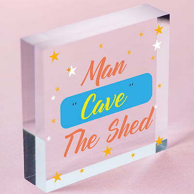 Man Cave AKA The Shed Novelty Wooden Hanging Plaque Sign Husband Boyfriend Gift