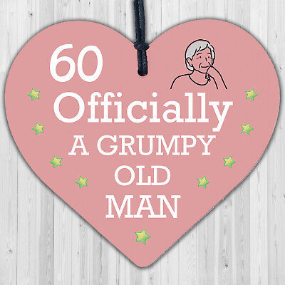 Rude 60th Birthday Funny Wooden Heart Birthday Gift For Dad Grandad Gift For Him