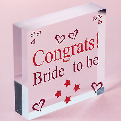 Congrats Bride To Be Hen Party Gift Wooden Engagement Wedding Friendship Gift