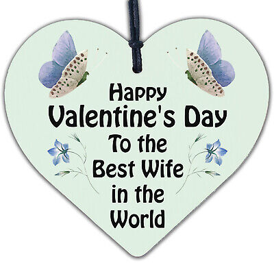 Valentines Gifts For Wife Hanging Engraved Heart LOVE Gift For Her Keepsake