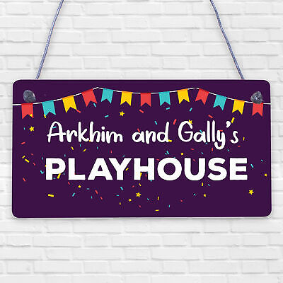 Quirky Playhouse Sign Personalised Garden Summerhouse Sign Son Daughter Gift