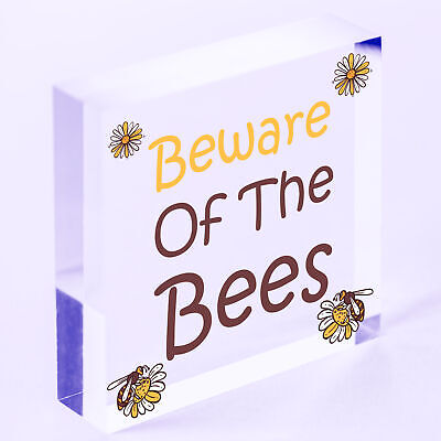 Beware Bees Apiarist Hive Business Garage Wooden Hanging Plaque Bee Sign Gift