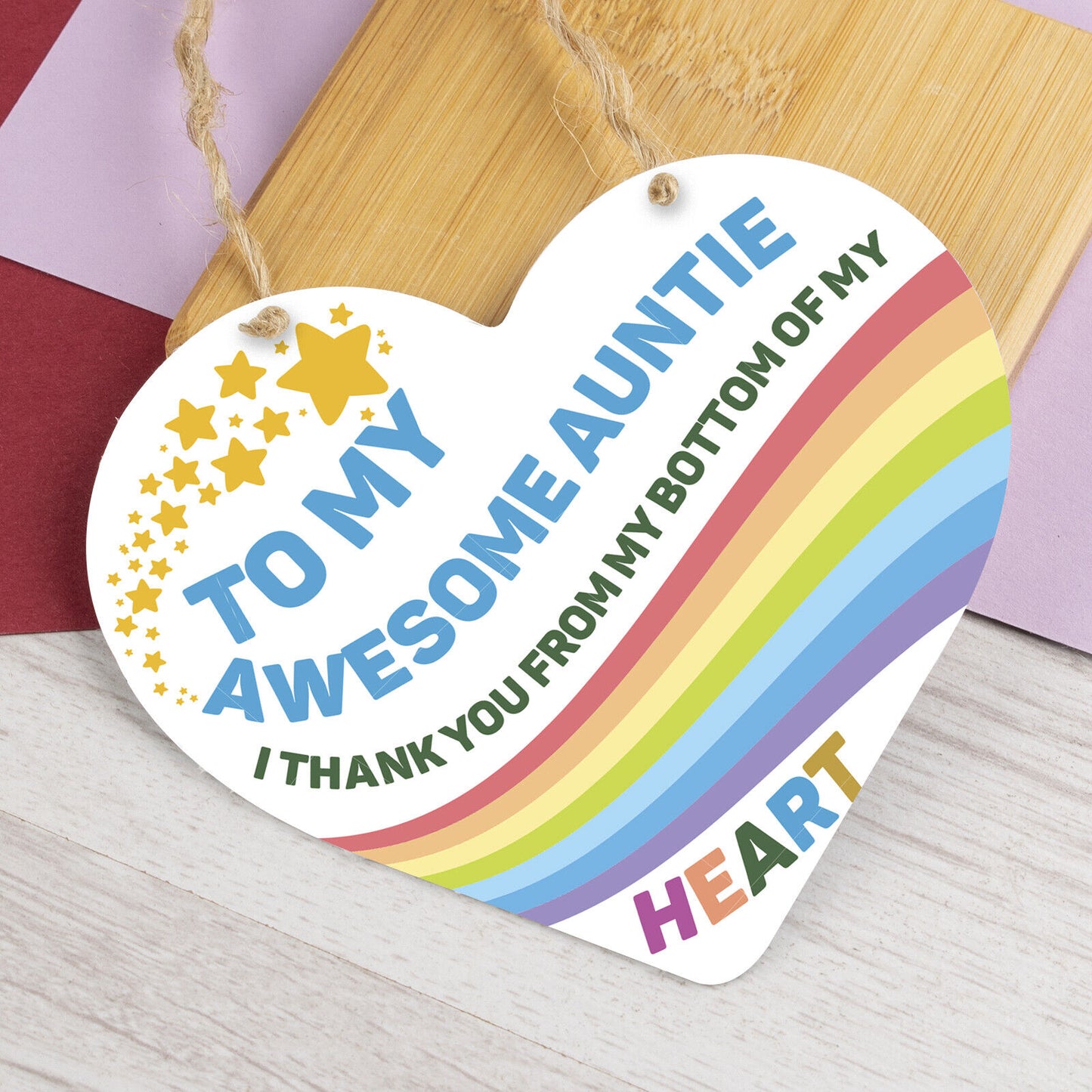 Auntie Hanging Sign Gifts For Birthday Christmas Heart Plaque