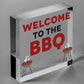 Welcome To The BBQ Sign Engraved Garden Signs And Plaques Man Cave Shed Sign