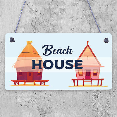 Beach House Shabby Chic Sign Vintage Nautical Plaque Art Beach Seaside Home GIFT