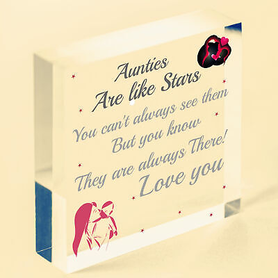 Sister Auntie Aunt Aunty Wood Heart Plaque Sign Birthday Thank You Keepsake Gift