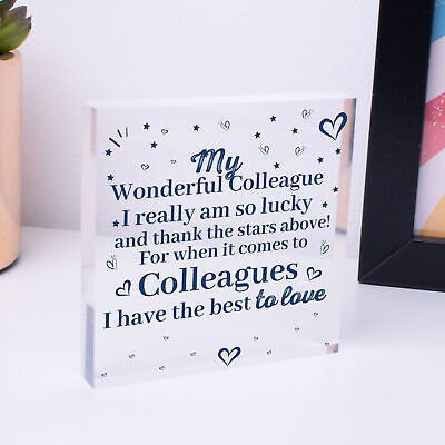 Colleague Plaque Wooden Heart Gift For Colleague Birthday Christmas Cards Gifts