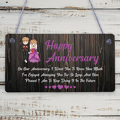 Anniversary Annoying Funny Marriage Couples Gift Hanging Plaque Wedding Sign