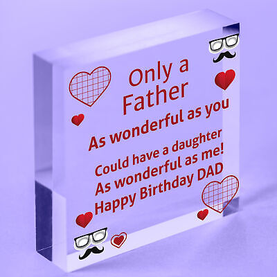 Dad Birthday Gifts From Daughter Wooden Heart Funny Novelty Gift For Him