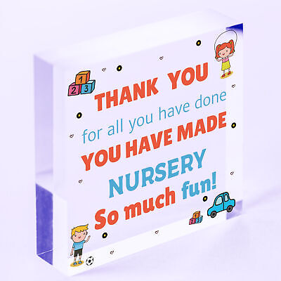 THANK YOU Gift For Teacher Teaching Assistant Leaving Nursery School Gift Plaque