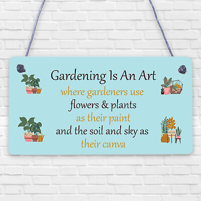 Gardening Art Novelty Hanging Plaques SummerHouse Signs Garden Shed Friend Gifts