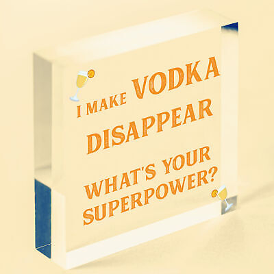 Funny Make Vodka Disappear Alcohol Gift Man Cave Home Bar Wall Plaque Pub Sign