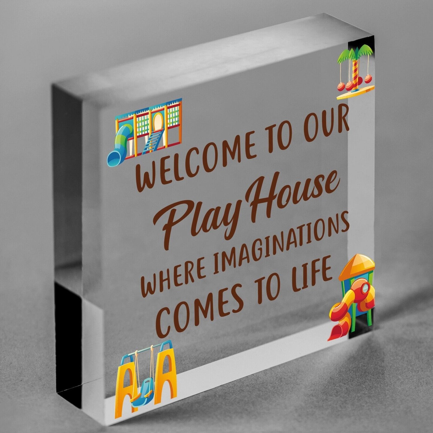 Welcome To Our Playhouse Sign Garden PLAYROOM Plaque Daughter Son Gift