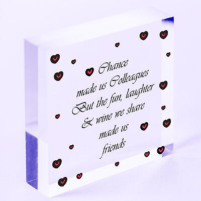 Colleagues Fun, Laughter & Wine Novelty Wooden Heart Leaving Gift Plaque