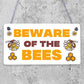 Beware Bees Apiarist Hive Business Garage Wooden Hanging Plaque Bee Sign Gift