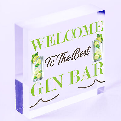 Best Gin Bar Sign Shabby Chic Home Bar Garden Summerhouse Sign Alcohol Gift