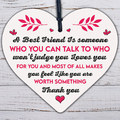 Thank You Gift For Best FRIEND Heart Christmas Friendship Gift Birthday Plaque