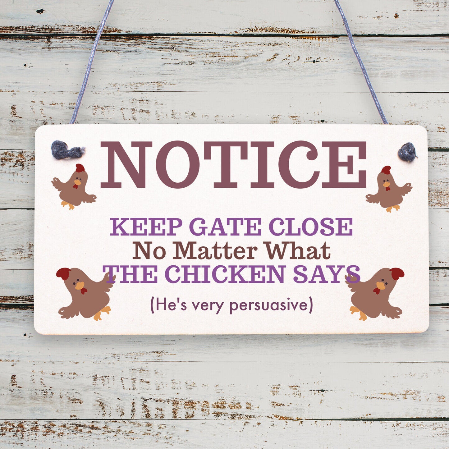 Chicken Gifts Hanging Warning Sign For Gate Garden Chicken Coop Hen House Gifts