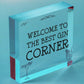 Best Gin Corner Sign Shabby Chic Home Bar Garden Shed Sign Alcohol Gin Gift