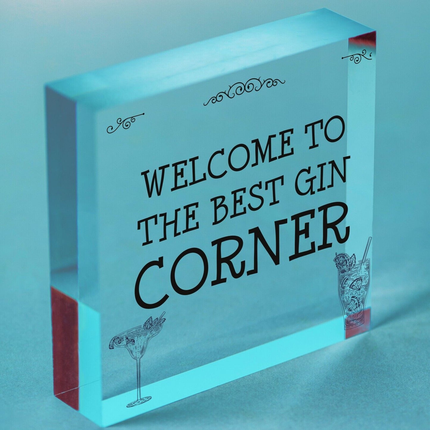 Best Gin Corner Sign Shabby Chic Home Bar Garden Shed Sign Alcohol Gin Gift