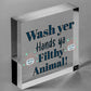 Bathroom Toilet Sign Decor Funny Wash Your Hands Humouros Wall Plaque Home Gift