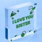 Silver Heart Tin Sister Gift Christmas Birthday Present To Say I Love You