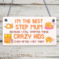 Best Stepmum Crazy Kids Novelty Hanging Plaque Gifts For Mum Birthday Present