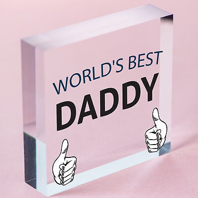 World's Best Daddy Hanging Plaque Sign Fathers Day Gift Cute Dads Love Present