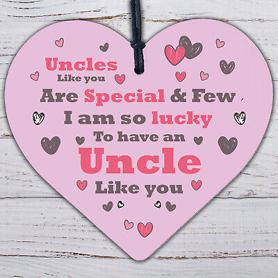 UNCLE Birthday Christmas Gift Wooden Heart Plaque DAD Brother Thank You Gift