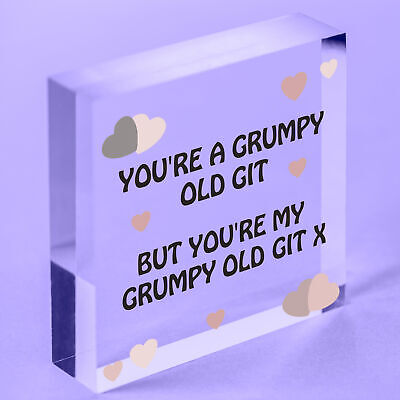 Youre My Grumpy Old Git Novelty Wooden Hanging Heart Valentines Day Gift For Him