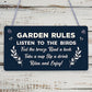 Garden Rules Sign Engraved Wood Garden Signs And Plaques Shed Sign Novelty