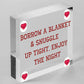 Snuggle Up Tight Enjoy The Night Cute Hanging Wedding Day Plaque Decor Gift Sign