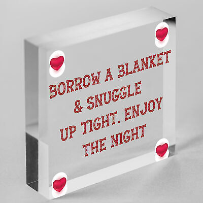 Snuggle Up Tight Enjoy The Night Cute Hanging Wedding Day Plaque Decor Gift Sign