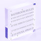 Bathroom Rules Sign Marble Theme Home Decor Bathroom Toilet Sign Home Gift