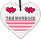 The Boudoir Wooden Hanging Heart Bedroom Door Plaque Shabby Chic Home Decor Sign