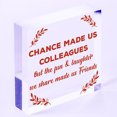 Chance Made Us Colleagues Hanging Work Friend Plaque Thank You Leaving Job Gift